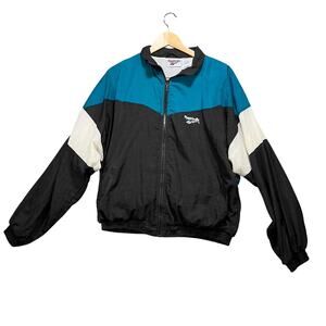 Vintage Reebok Windbreaker Jacket Mens M Colorblock 90s Retro Track Jacket